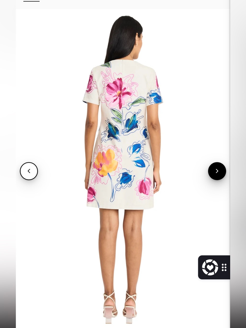 Maggy London Honor White Mini Dress with Multicolor Floral Print - NWT - Picture 4 of 13